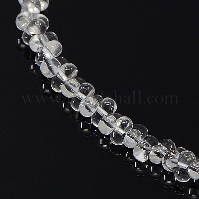 ガラスビーズ連売り  骨  透明  2x4mm  穴：1mm  約260~270個/連  17.32~17.71インチ（44~45cm）&nbsp;EGLA-F031-I01-1