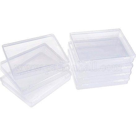 クリアプラスチックビーズ収納ケース 直方体の 透明 11.8x9.8x2cm 8個/セット CON-BC0004-63-1