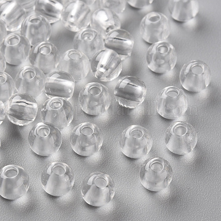 透明なアクリルビーズ  ラウンド  透明  6x5mm  穴：1.8mm  約4400個/500g&nbsp;MACR-S370-A6mm-205-1