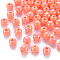Opaque Acrylic Beads, AB Color Plated, Round, Dark Salmon, 6x5mm, Hole: 1.8mm, about 4400pcs/500g