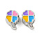 CCB Plastic Large Hole Beads, with Enamel, Clover, 13x8x6.5mm, Hole: 4mm