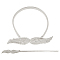 Curtain Tieback, with Glass, Alloy Spring Design, Suitable for Most Curtains, Easy to Use, Wing, Platinum, 375x11x4mm