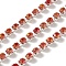 Iron Rhinestone Cup Chains, with Spool, Silver, Padparadscha, 3x3x2.5mm, about 10yards/roll