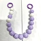 Plastic Round Beaded Bag Handles, with Alloy Spring Gate Ring, for Bag Replacement Accessories, Lilac, 30.9cm