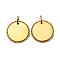 304 Stainless Steel Pendants, with Jump Ring, Flat Round Charm, Real 14K Gold Plated, 18x1.5mm, Hole: 5mm
