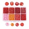 8/0 Glass Seed Beads, Mixed Style, Round, Red, 3x2mm, Hole: 1mm, about 4200pcs/box, packaging box: 11x7x3cm