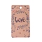 Cardboard Earring Display Cards, Rectangle with Flower & Word Love Pattern, BurlyWood, 9x5x0.04cm, Hole: 1.5mm