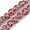 Handmade Lamword Beads Strands, Round with Polka Dot, Light Blue, 10~11x9~10mm, Hole: 1.4mm, about 40pcs/strand, 14.2~15.94''(36~40.5cm)