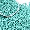 Baking Paint Glass Seed Beads, Round Hole, Peanut, Turquoise, 3.5x6x3.5mm, Hole: 0.9mm, about 3750pcs/pound