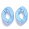 Opaque Spray Painted Acrylic Linking Rings, Quick Link Connectors, for Curb Chains Making, Twist, Light Sky Blue, 30x21x6mm, Inner Diameter: 16x8mm