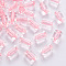 Transparent Acrylic Beads, Column, Pink, 10x7.5mm, Hole: 1.8mm, about 950pcs/500g