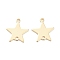 Brass Link Connectors, Nickel Free, Long-Lasting Plated, Star, Real 14K Gold Plated, 13x12x1mm, Hole: 1.2mm