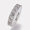 Brass Micro Pave Cubic Zirconia Bead Spacers, Cadmium Free & Lead Free, Flat Round, Clear, Platinum, 8x2mm, Hole: 3mm