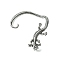 316 Surgical Stainless Steel Cuff Earrings, Left, Gecko, 50x46.5mm