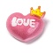 Resin Cabochons, Heart, Camellia, 20x20.5x8.5mm