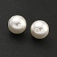 ベーキングペイント パール加工ガラスパールラウンドビーズ  片穴  ホワイト  10mm  穴：1mm&nbsp;HY-S004-01C-2