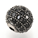 Brass Micro Pave Cubic Zirconia Beads&nbsp;ZIRC-Q013-10mm-143B-2