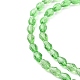 ガラスビーズ連売り  多面カット  ティアドロップ  グリーン  6x4mm  穴：1mm  約65~68個/連  14.96~15.35インチ&nbsp;X-GLAA-R024-6x4mm-6-3