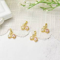 5Pcs Brass Micro Pave Cubic Zirconia Charms&nbsp;KK-SZ0003-05