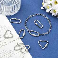 8Pcs 4 Styles 304 Stainless Steel Screw Carabiner Lock Charms&nbsp;STAS-FS0002-38