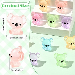 30Pcs 6 Colors Luminous Resin koala Ornaments&nbsp;DJEW-CJ0001-18
