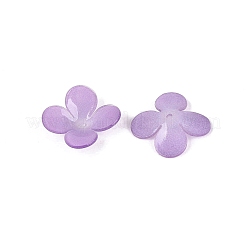 熱収縮アクリルビーズキャップ  4  - 花びらの花  紫色のメディア  19~20.5x19~20.5x4~6mm  穴：1~1.2mm&nbsp;OACR-N164-11