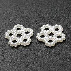 不透明樹脂模造真珠デコデンカボション  スノーフレーク  ベージュ  13x13.5x2mm&nbsp;RESI-F043-03