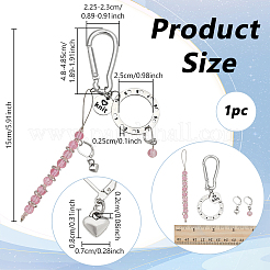 Glass and 201 Stainless Steel Pendant Locking Stitch Markers&nbsp;HJEW-NB00185