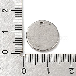 変色しない質感のあるフラットラウンド304ステンレススチールペンダント  クラフトジュエリー作成用  ステンレス鋼色  14x1.6mm  穴：1.6mm&nbsp;STAS-G218-06P