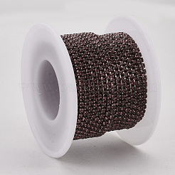 電気泳動鉄ラインストーンストラスチェーン  ラインストーンカップチェーン  スプールで  ライトアメジスト  ss12  3~3.2mm  約10ヤード/ロール&nbsp;CHC-Q009-SS12-B08