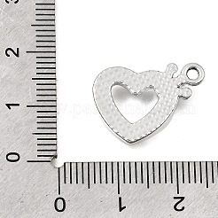 UVメッキ合金クリスタルラインストーンペンダント  クラウンチャーム付きハート  プラチナ  20x14x2.5mm  穴：1.8mm&nbsp;RB-CBAD37D-30P