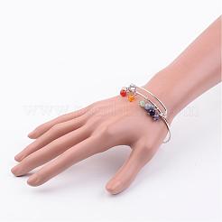 Brass Charm Bangles&nbsp;BJEW-JB02545
