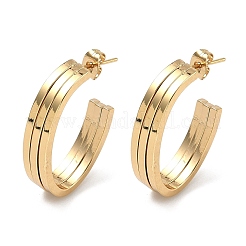 Triple C-Shaped 201 Stainless Steel Stud Earrings&nbsp;EJEW-D354-05G