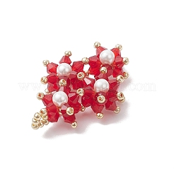 Imitate Austrian Crystal Glass & Glass Seed Beads Pendants&nbsp;PALLOY-MZ01060-03