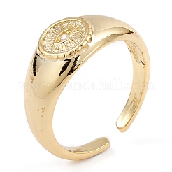 Brass Clear Cubic Zirconia Cuff Rings&nbsp;RJEW-B034-16G