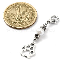 12スタイルの合金ペンダント装飾12個  バッグの飾りに使える貝殻パールビーズとカニカンチャーム  アンティークシルバー  46mm  1個/スタイル&nbsp;HJEW-JM02201