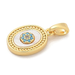 Brass Micro Pave Cubic Zirconia Pendents&nbsp;KK-M303-01G-06