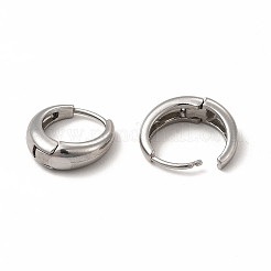 変色しない316ステンレススチール製フープピアス（女性用）  ステンレス鋼色  15x14x5mm  ピン：1mm&nbsp;EJEW-C004-15P