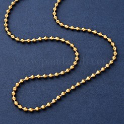 3mm 304ステンレススチール製ソーサーチェーンネックレス  イオンプレーティング（ip）  ゴールドカラー  17.72インチ（45cm）&nbsp;NJEW-P338-04G
