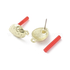Rack Plating Golden Alloy Stud Earring Findings&nbsp;EJEW-B036-01G-02