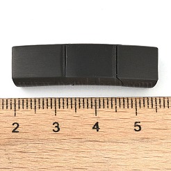 イオンプレーティング（IP）316外科用ステンレス鋼製マグネット留め具、接着端付き  艶消し  長方形  マットなスタイル  ブラック  36x10x7mm  穴：5x8mm&nbsp;STAS-F269-03MB