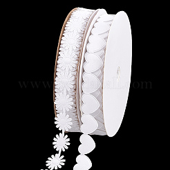 2ロール 2スタイル ハート＆フラワー ポリエステル レースリボン  ホワイト  5/8~3/4インチ（16~18mm）  1ロール/スタイル&nbsp;OCOR-PH0004-66A