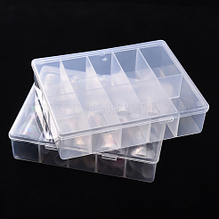 プラスチックビーズ収納ケース  長方形  透明  12.5x10x3cm  内径：2.4x4.8のCM&nbsp;OFFICE-Q006-11