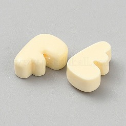 オペーク樹脂ビーズ  文字L  文字F  10.5~14x8~13x5~6mm  穴：1.2~1.4mm&nbsp;RESI-WH20005-13F