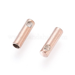 イオンプレーティング（IP）304ステンレススチールコードエンド  エンドキャップ  コラム  ローズゴールド  7x2mm  穴：1mm  内径：1.5mm&nbsp;STAS-K190-01B-RG