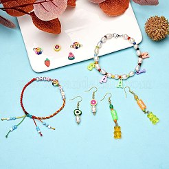 DIYジュエリー作りのための995個のビーズとチャームとリンクキット  アクリルビーズ＆ペンダントを含む  ポリマークレイビーズ＆リンク＆チャーム  ABSプラスチック＆ガラスシードビーズ  ミックスカラー  約995個/セット&nbsp;DIY-SZC0005-69