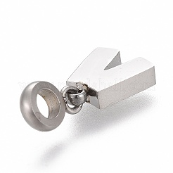 変色しない304ステンレススチールチャーム  チューブベール付き  手動研磨  ズボン  ステンレス鋼色  13.4mm  ペンダント：8x6.3x1.8mm  穴：2.5mm&nbsp;STAS-F259-028P