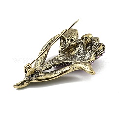 バックパックの服に合うチューリップ合金ラインストーンブローチ  スミレ  55x43.5mm&nbsp;JEWB-M069-02AG-01