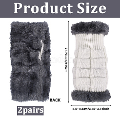 2 Pairs Acrylic Fiber Yarn Knitting Fingerless Gloves&nbsp;AJEW-DJ0001-67A