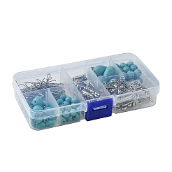 Tibetan Style Chandelier Components and Pendants with Synthetic Turquoise Beads Sets&nbsp;DIY-FS0005-75